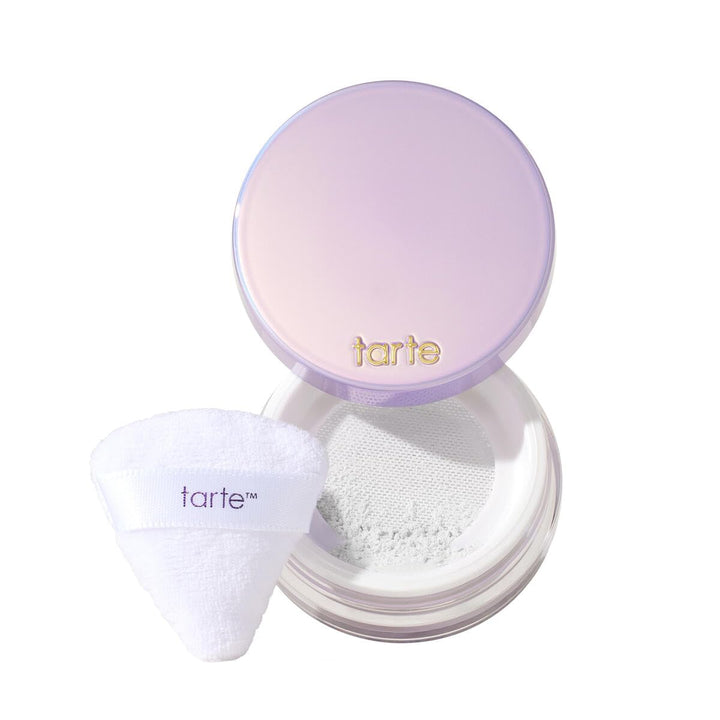 tarte front packaging showing compact travel jar and brand logo for easy travel