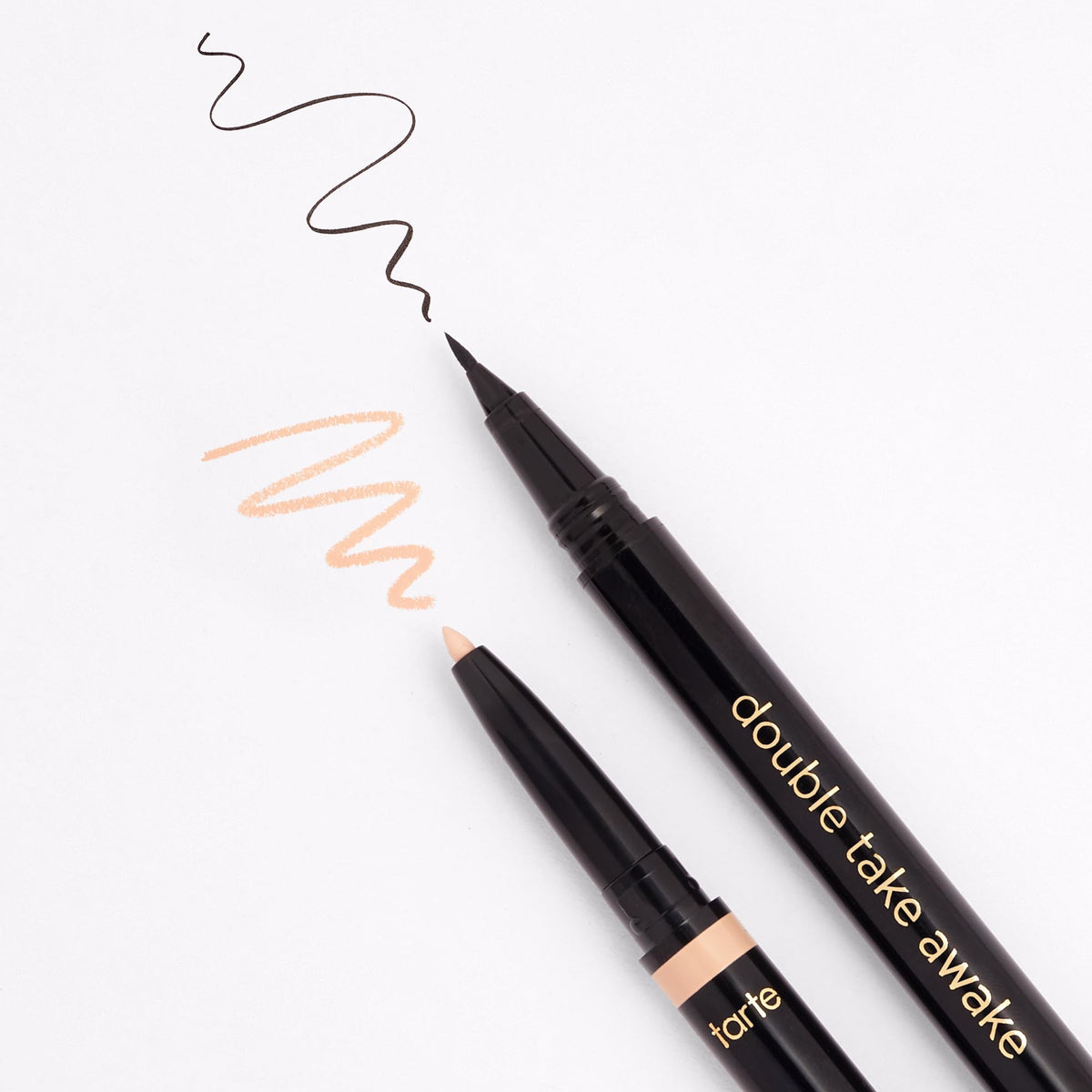 tarte double take awake applied on upper lashline for defined eyes