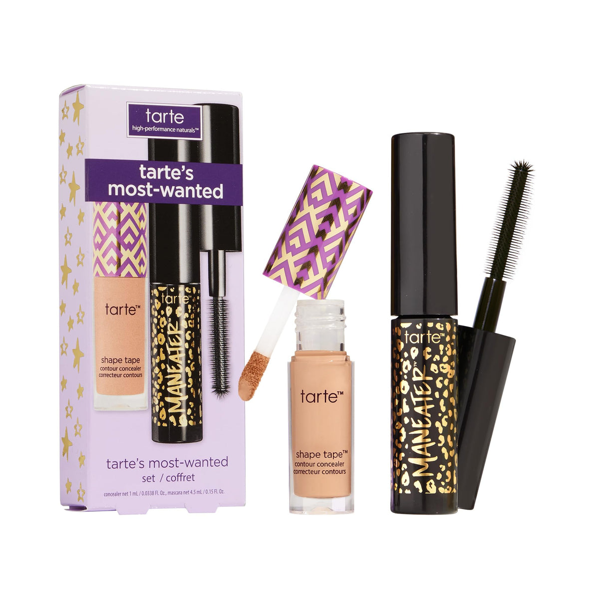 tarte duo front packaging showing compact travel set and benefits