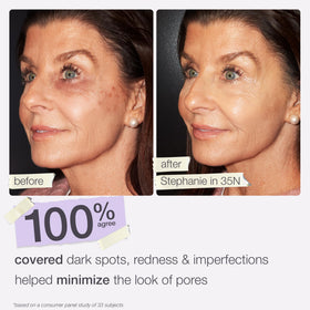 tarte texture swipe showing blendable formula and smooth coverage benefit