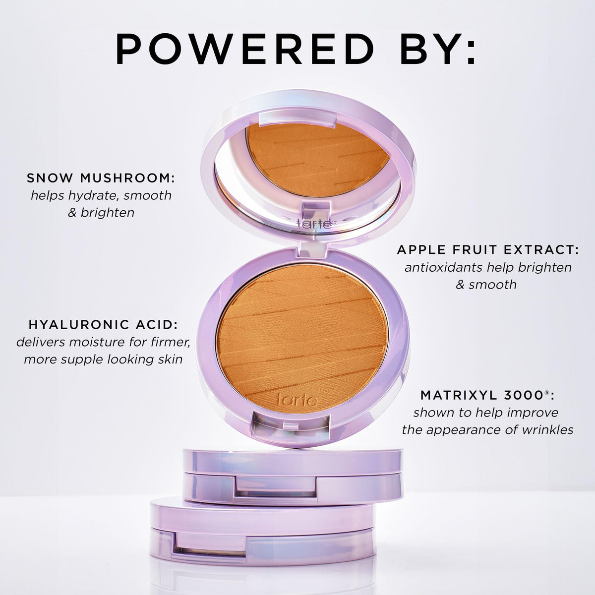 tarte powder with water droplets to show waterproof longwear benefit