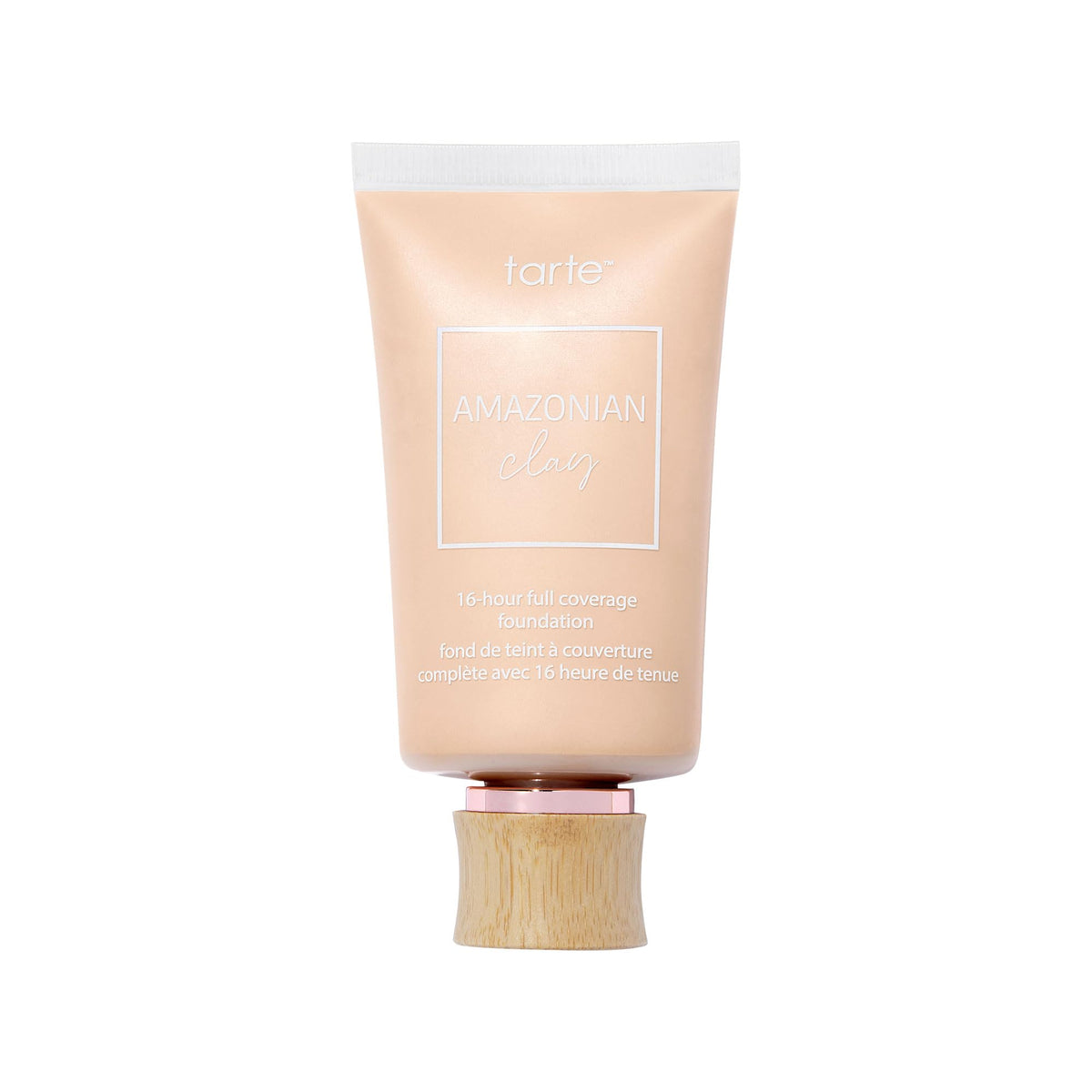 tarte front packaging in ivory showing bottle and branding for clear purchase decision