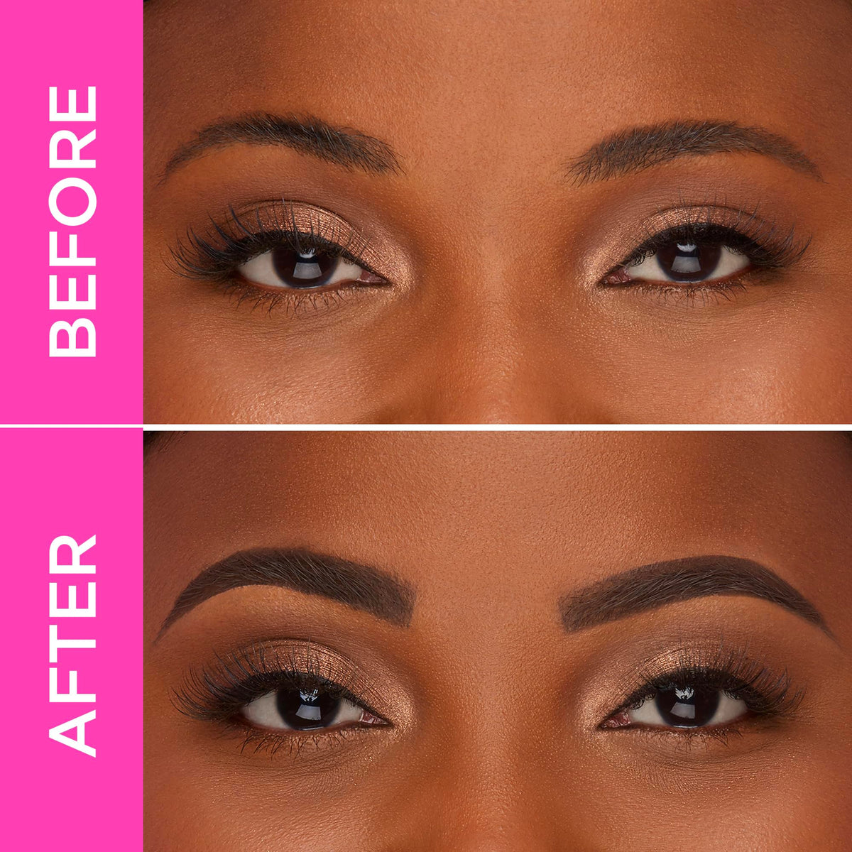 tarte angled brush picking up pomade to draw hair-like brow strokes for natural definition