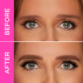 tarte angled brush applying pomade stroke to brow for precise definition