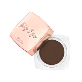 tarte front packaging of frameworker brow pomade showing full-size dark brown pot and lid