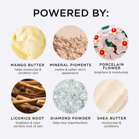 tarte label close-up showing vegan, cruelty-free claims and ingredient highlights