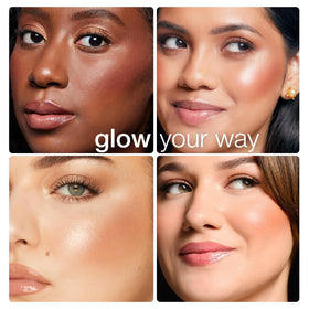 tarte model applying palette to cheeks for instant warm glow