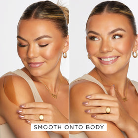 tarte bottle beside moisturizer showing mix-with-moisturizer convenience