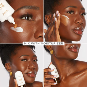 tarte drop mixed into moisturizer demonstrating customizable glow