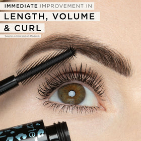 tarte lashes before and after showing lifted, voluminous effect