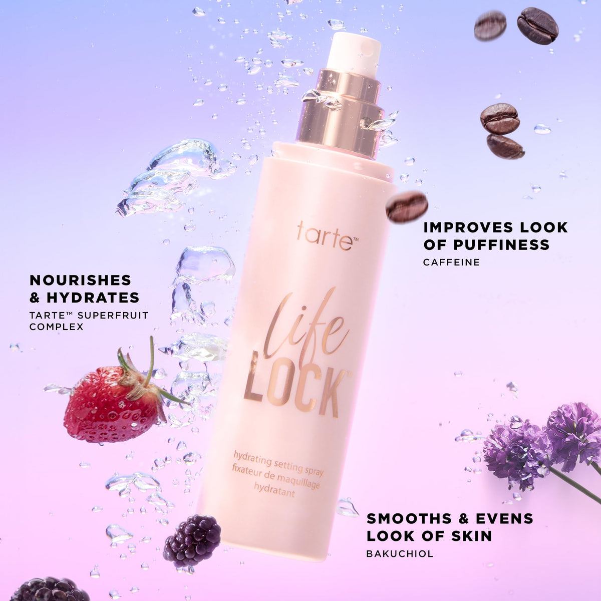 tarte mist applied to eyeshadow brush to intensify color payoff and pigment benefit