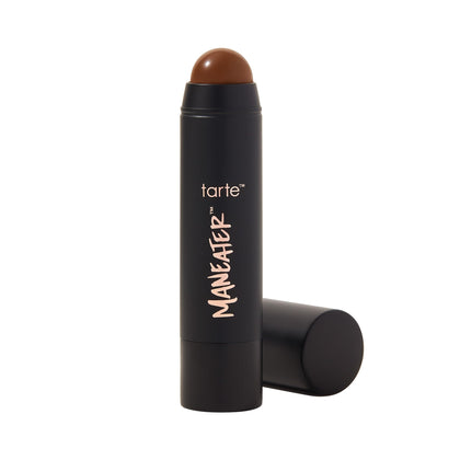 tarte maneater silk stick bronzer front packaging shows sleek stick and shade