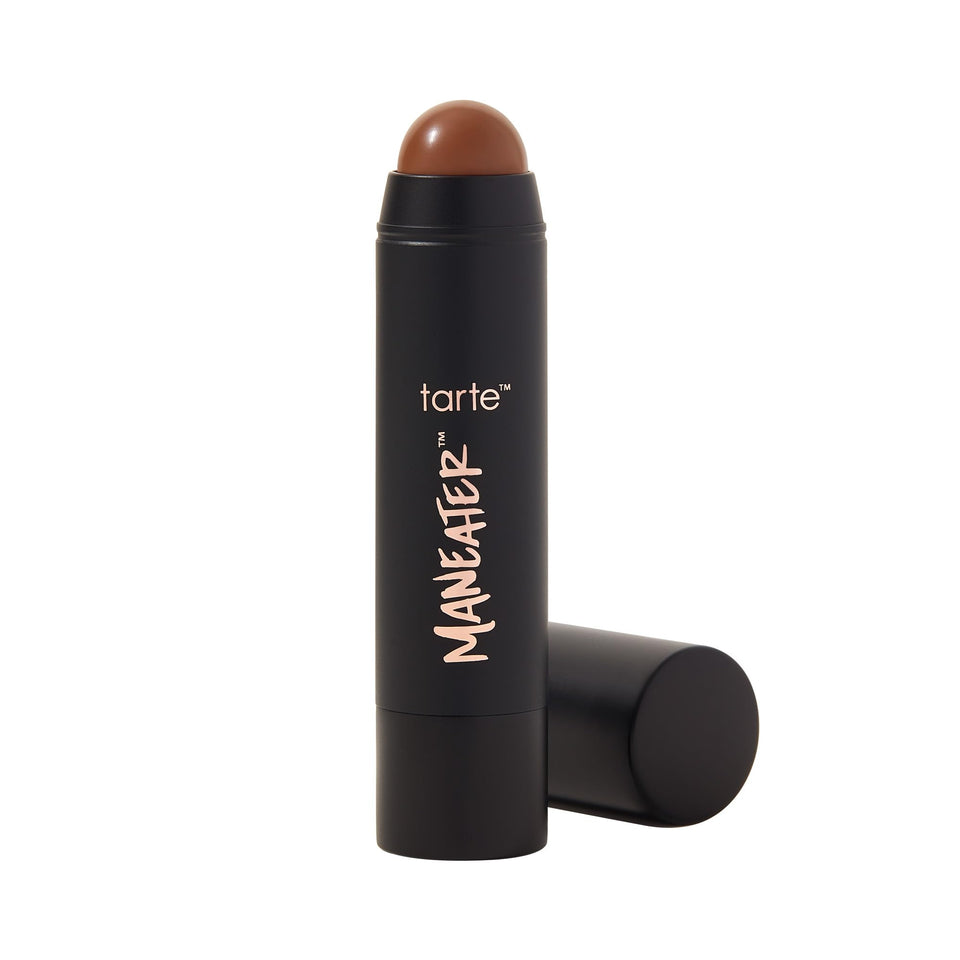 tarte Maneater stick front packaging showing product and shade benefit portable
