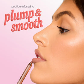 tarte liner being applied on lips for defined shape and fuller appearance