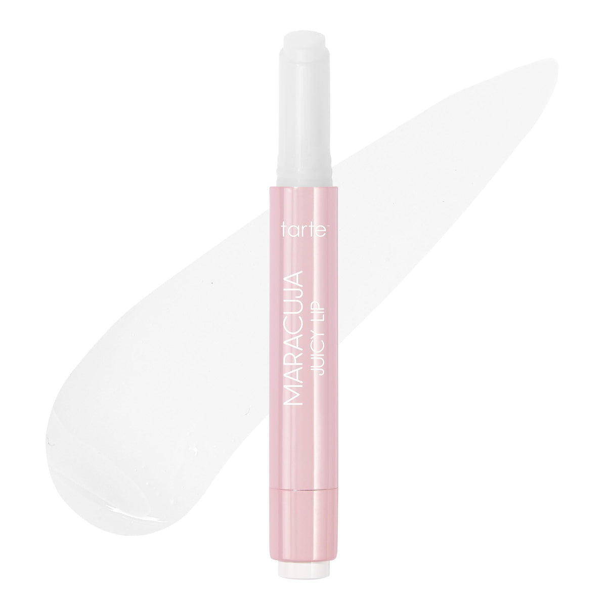 tarte clear tube front packaging showing sleek design and portability