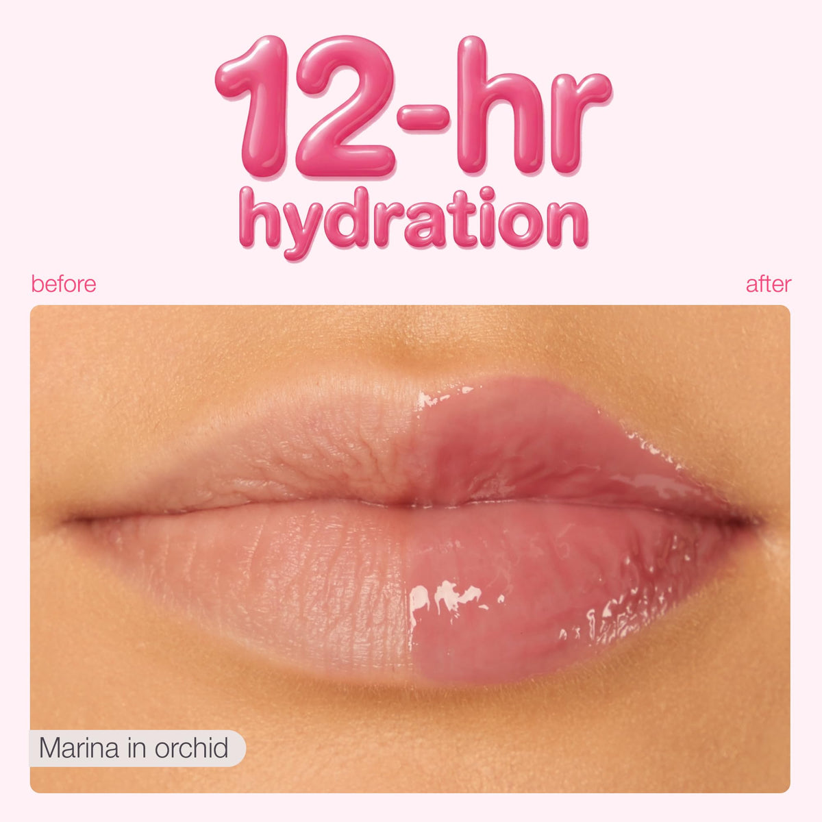 tarte close-up of lip gloss shine on lips, displays mirror-like reflective finish