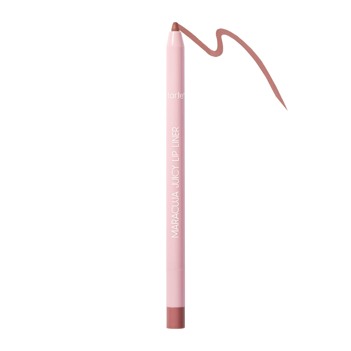 tarte lip liner front packaging showing soft pink color and slim pencil shape for precise shaping