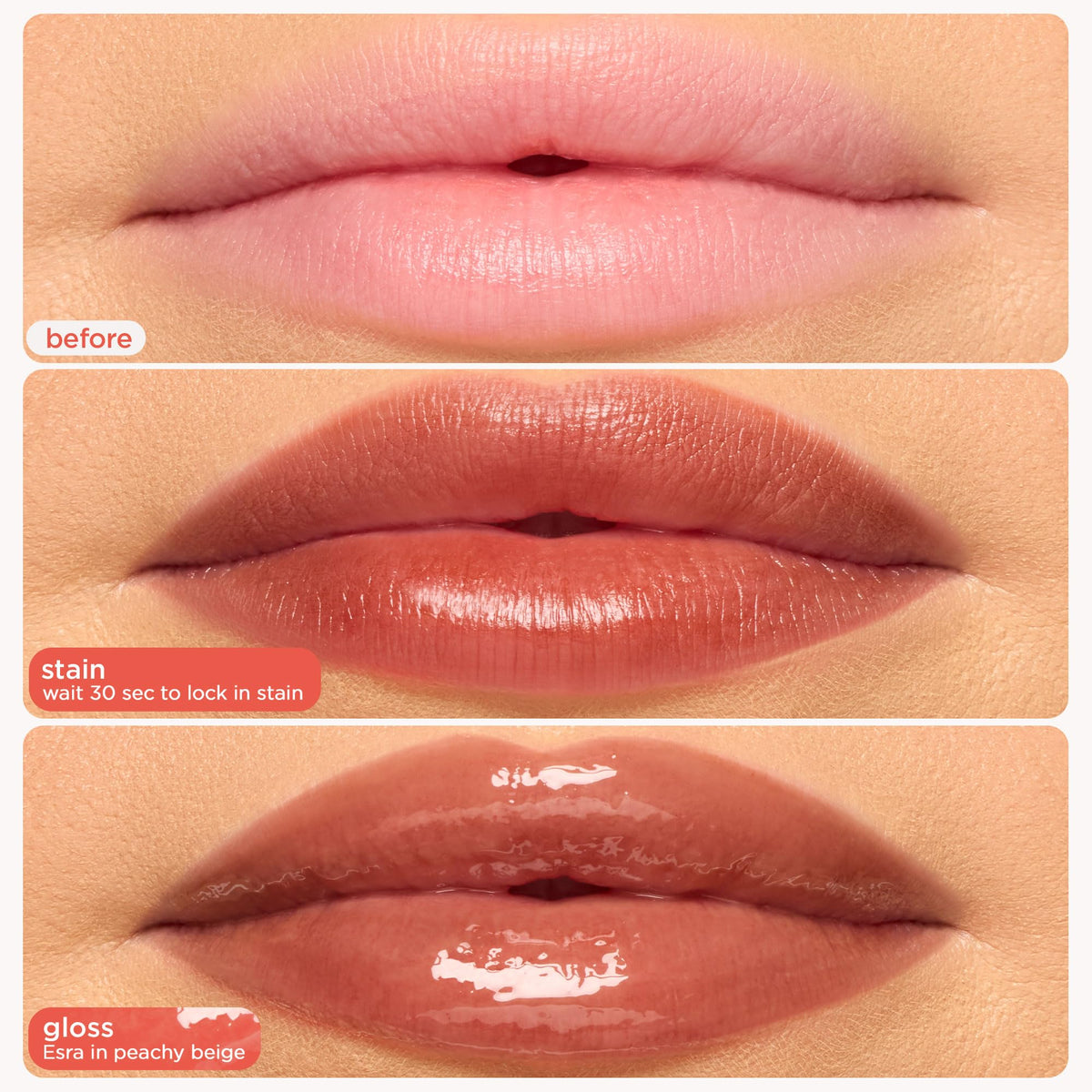 tarte stain swatch on arm showing true rose pigment and long-wear benefit