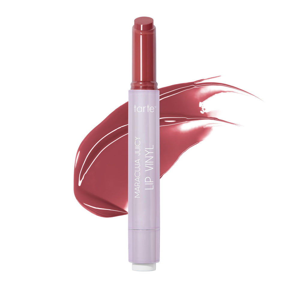 tarte front packaging showing hibiscus gloss with product benefit of glossy sheen