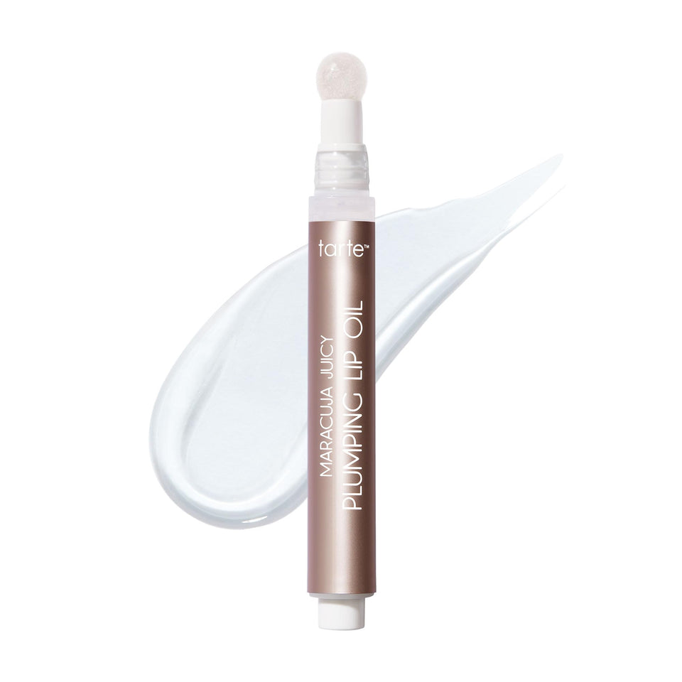 tarte front packaging displaying clear full-size lip oil for glossy hydration