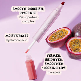 tarte product next to hand illustrating compact size and travel convenience