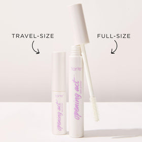 tarte primer on a vanity in bright bathroom scene for everyday routine benefit