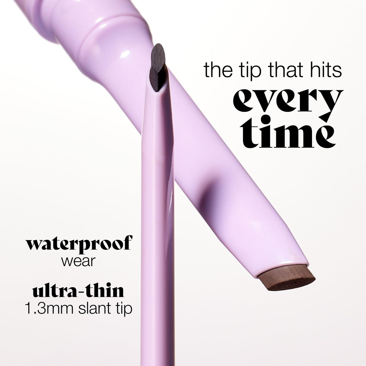 tarte quick stick in use drawing a wing to demonstrate quick single-stroke application benefit