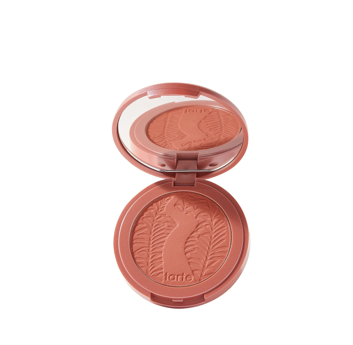 tarte front view of Seduce blush pan shows sleek packaging and true shade