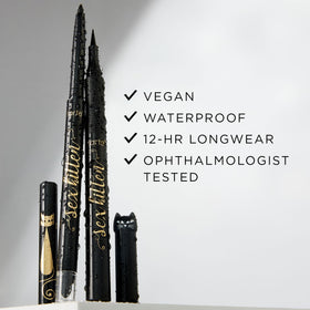 tarte in evening outfit setting showing waterproof wear benefit: long-lasting look