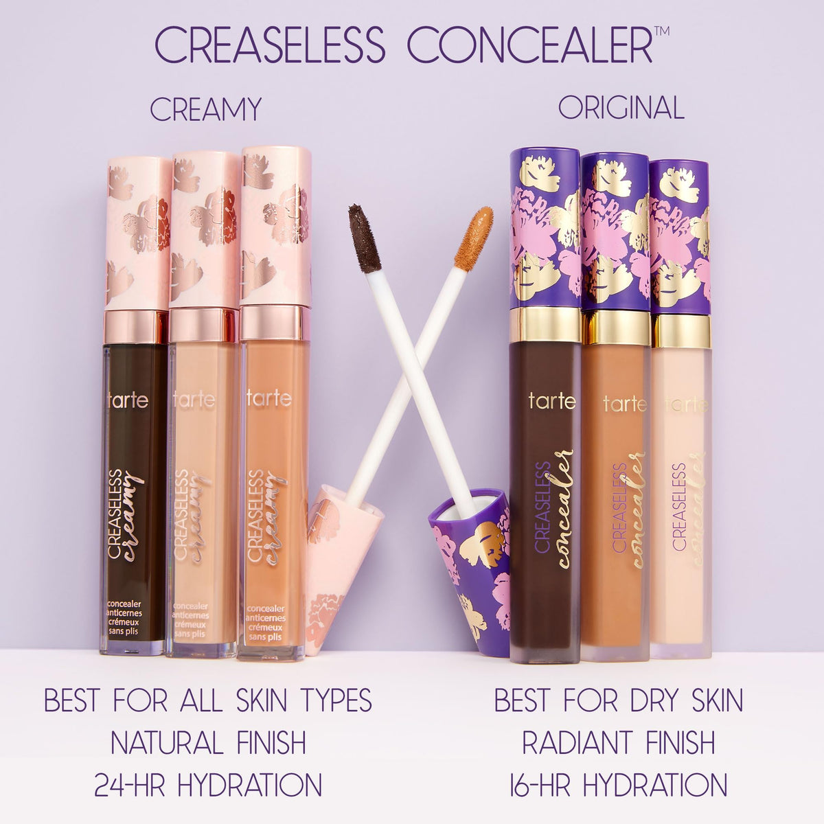 tarte shade collection comparison showing variety and easier shade-matching benefit