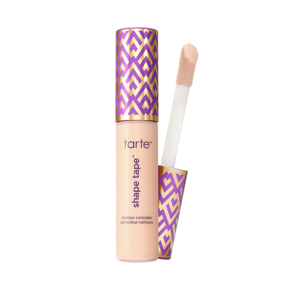 tarte shape tape front view showing tube and shade for easy identification and benefit