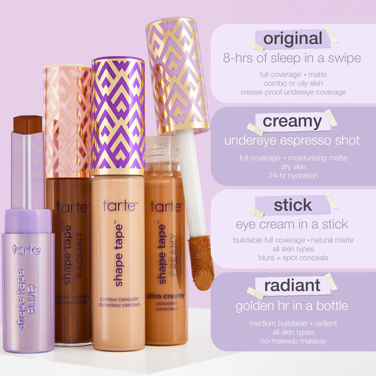 tarte in a morning vanity scene conveying quick application and a refreshed, awake look