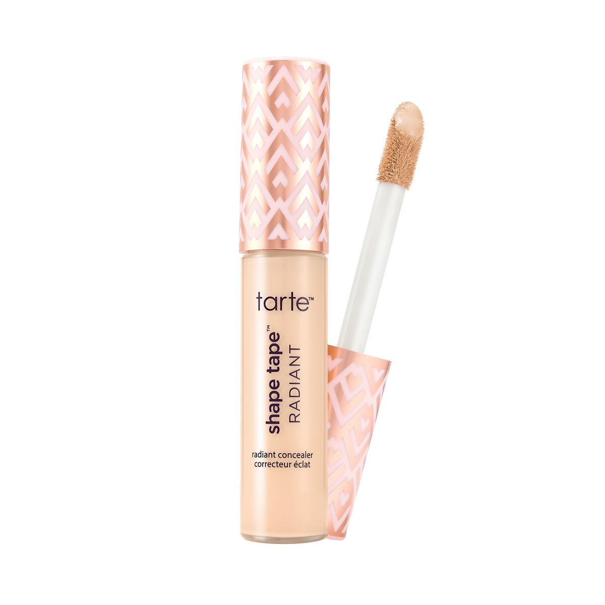tarte Shape Tape front packaging showing full-size tube and cap, clear product benefit