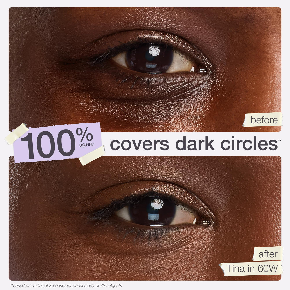 tarte Shape Tape swatches on arm demonstrating full coverage and blendability