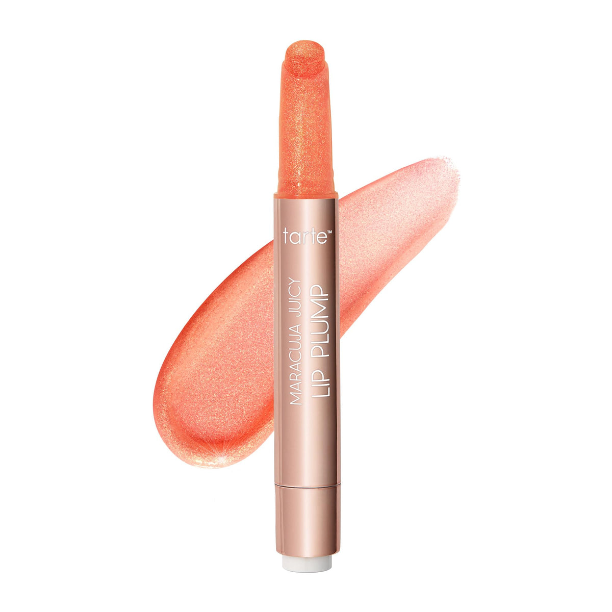 tarte front packaging showing coral shimmer gloss and benefit of luminous finish