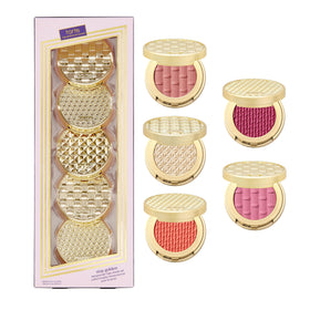 tarte front packaging showing five golden compact cases and product name