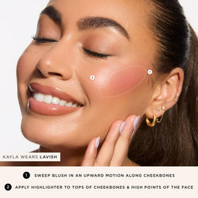 tarte swatches on skin demonstrating buildable pigment and natural flush