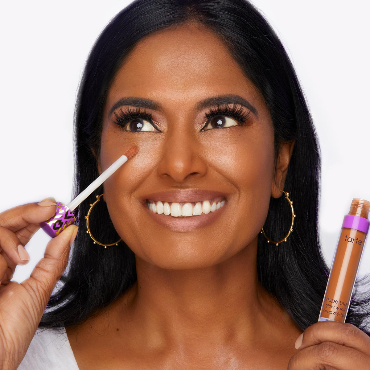 tarte sunbeam swiped on cheek closeup reveals natural radiant finish