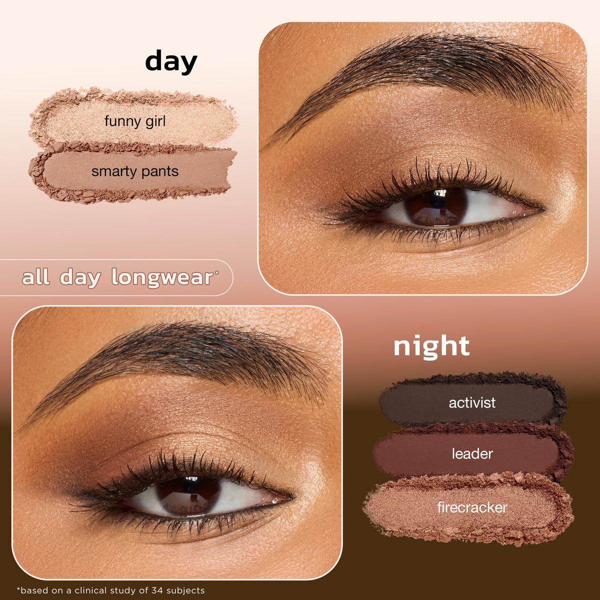 tarte palette in a hand to show compact travel-friendly scale