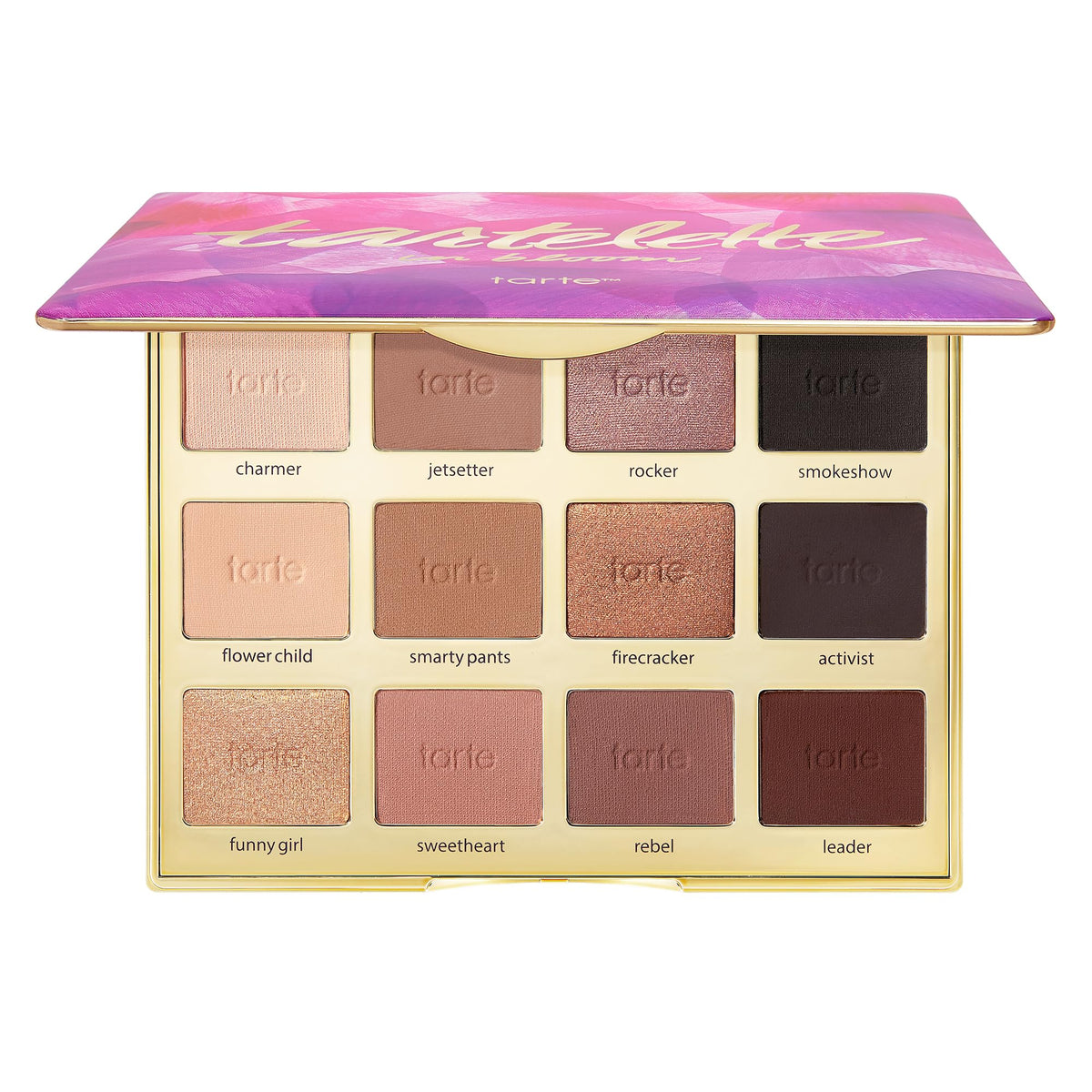 tarte palette front view showing 12 shades for versatile looks