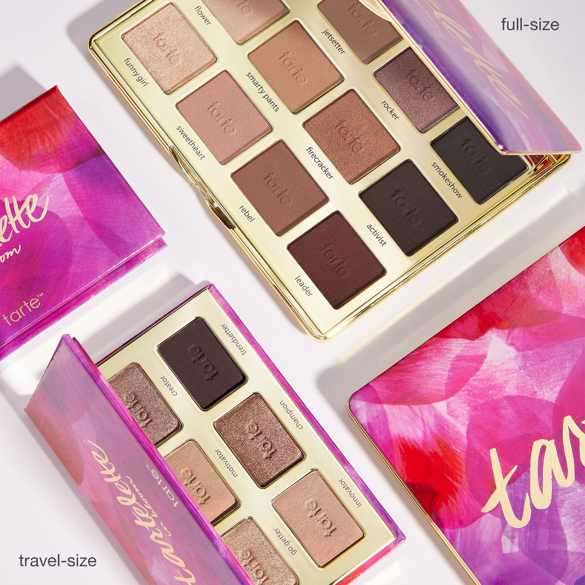 tarte palette inside makeup bag ready for on-the-go use
