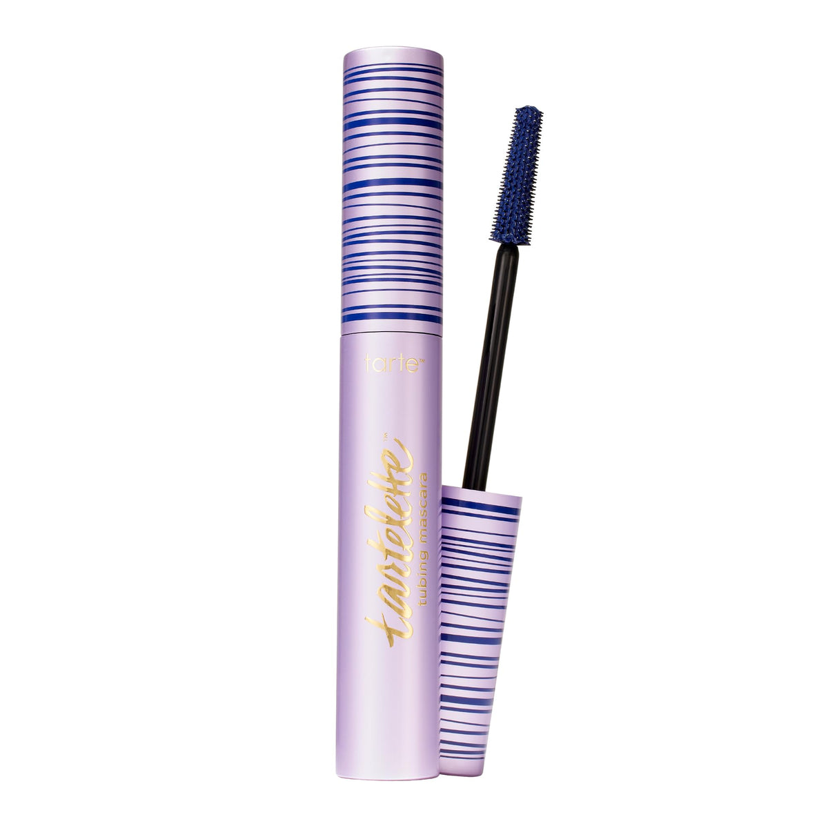 tarte packaging front view showing navy tube and branding benefit of clear product identity