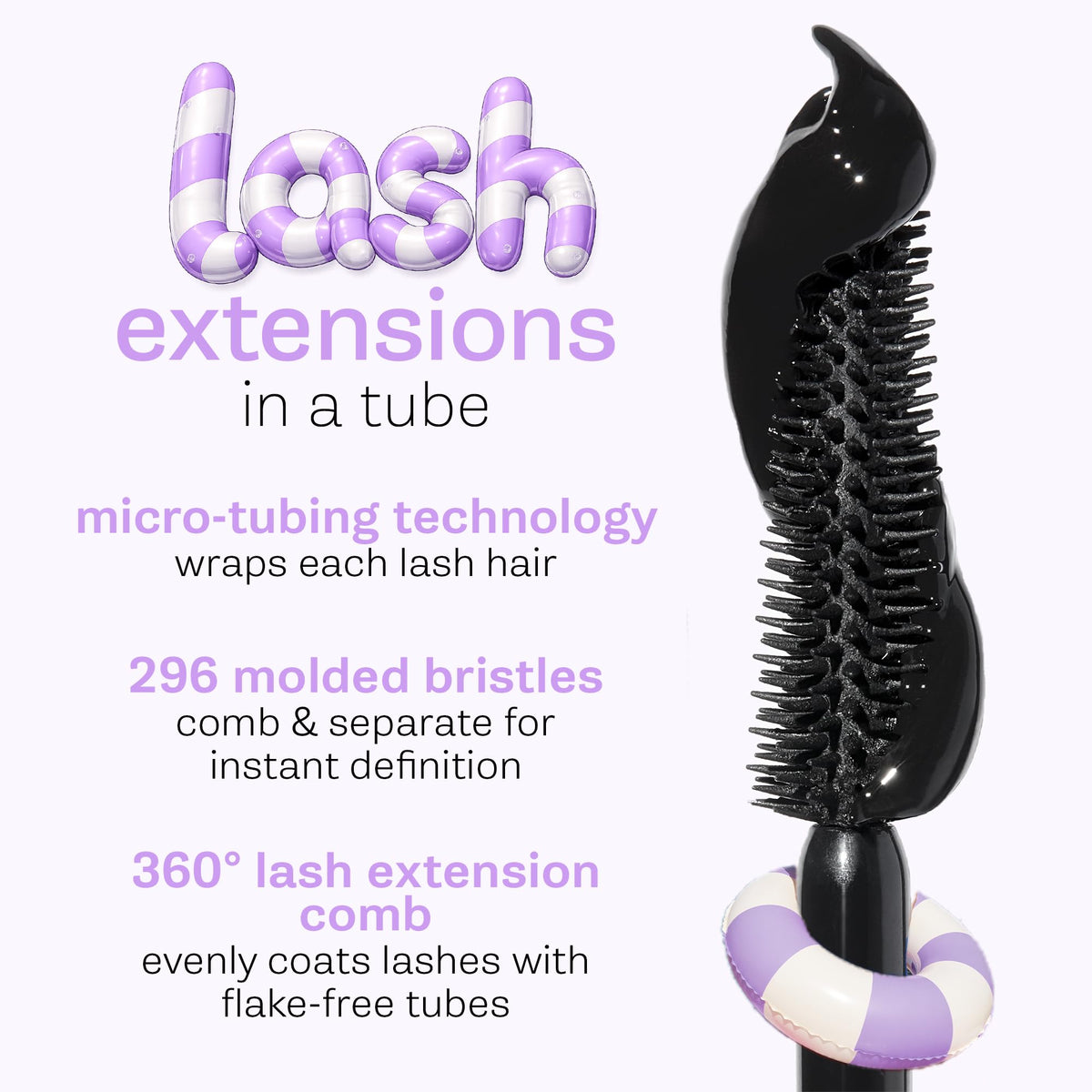 tarte tube next to ruler showing full-size scale and benefit of value-packed volume
