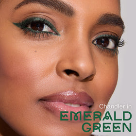 tarte tartelette emerald green swatch on skin showing vibrant pigment