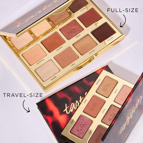 tarte palette beside a coin to show compact size and easy storage