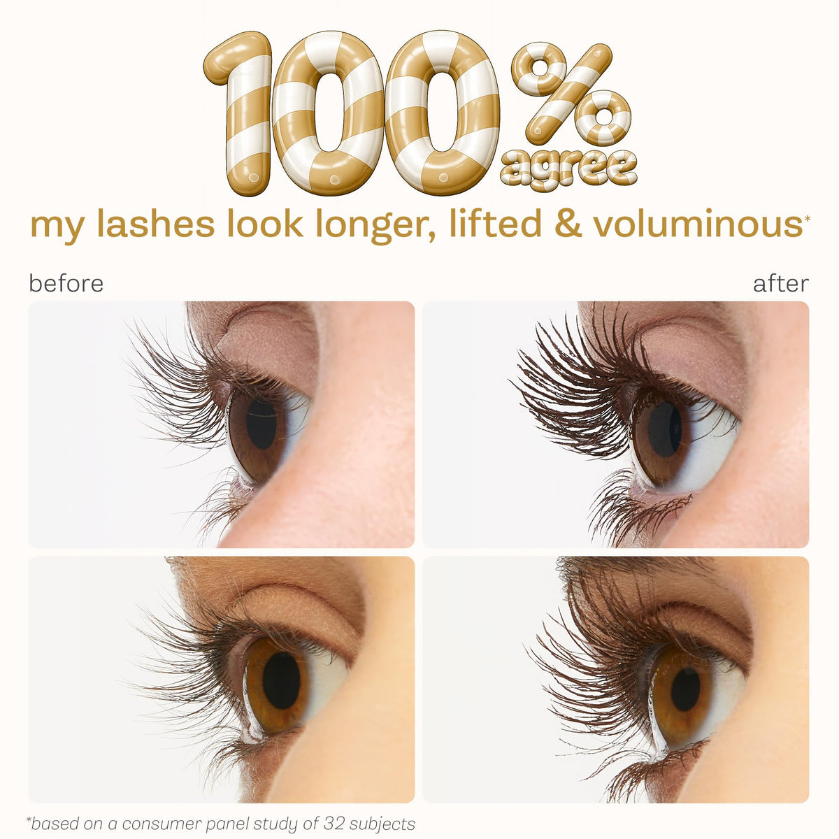 tarte texture swatch showing creamy buildable formula that conditions lashes