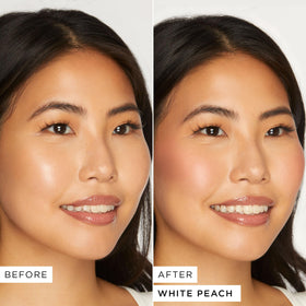 tarte swatch of white peach on forearm demonstrating true color payoff and blendability