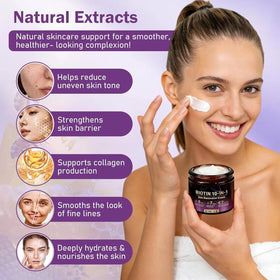 Tasunte botanical ingredients display emphasizing plant extracts and natural soothing benefit