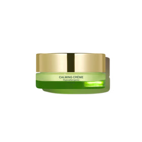 Tata Harper Calming Crème front jar showing compact travel packaging and clarity