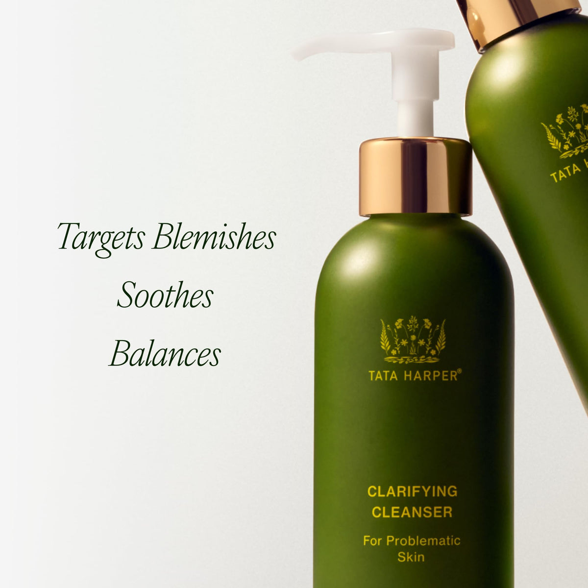 Tata Harper foaming gel texture on hand showing rich foam and gentle cleanse